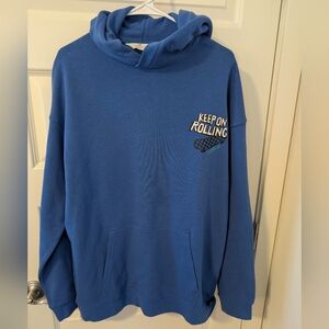 H&M Graphic Hoodie Blue with Skateboard Graphic Boys Size 20 or XXL